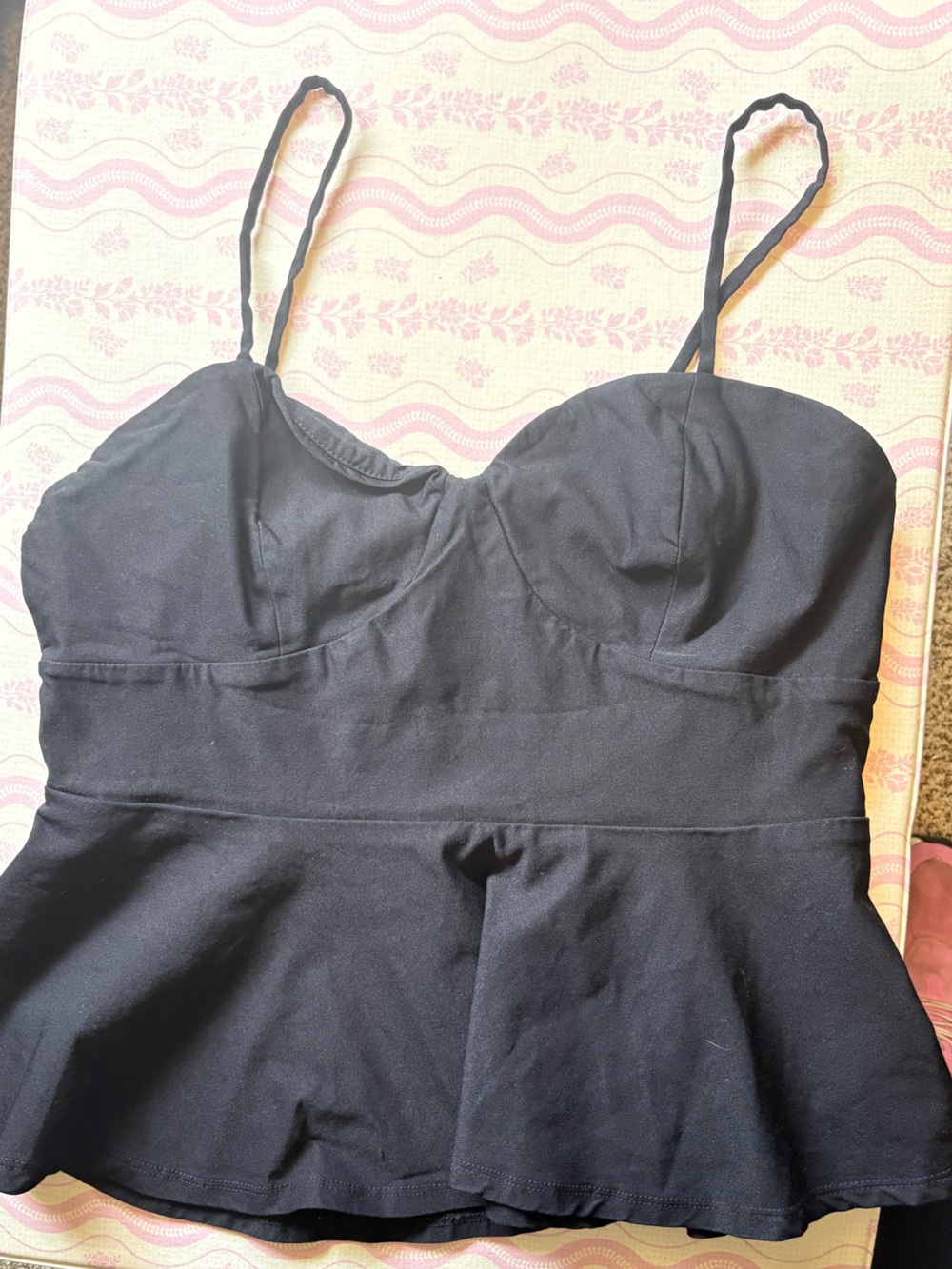 Charlotte Russe Black Sleeveless Peplum Top